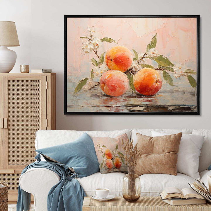 Fruit Abstract Peach - Food &amp; Beverage Canvas Wall Art