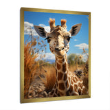 Cute Giraffe Portrait - Beige Giraffe Wall Art
