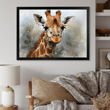 Giraffe Elegant Portrait - Giraffe Framed Canvas Art