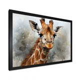 Giraffe Elegant Portrait - Giraffe Framed Canvas Art