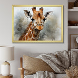 Giraffe Elegant Portrait - Giraffe Framed Canvas Art