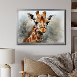 Giraffe Elegant Portrait - Giraffe Framed Canvas Art
