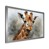 Giraffe Elegant Portrait - Giraffe Framed Canvas Art