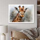 Giraffe Elegant Portrait - Giraffe Framed Canvas Art