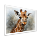 Giraffe Elegant Portrait - Giraffe Framed Canvas Art