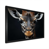 Black And White Giraffe Portrait I - Animals Canvas Wall Art