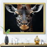 Black And White Giraffe Portrait I - Animals Canvas Wall Art