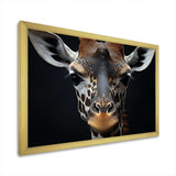 Black And White Giraffe Portrait I - Animals Canvas Wall Art