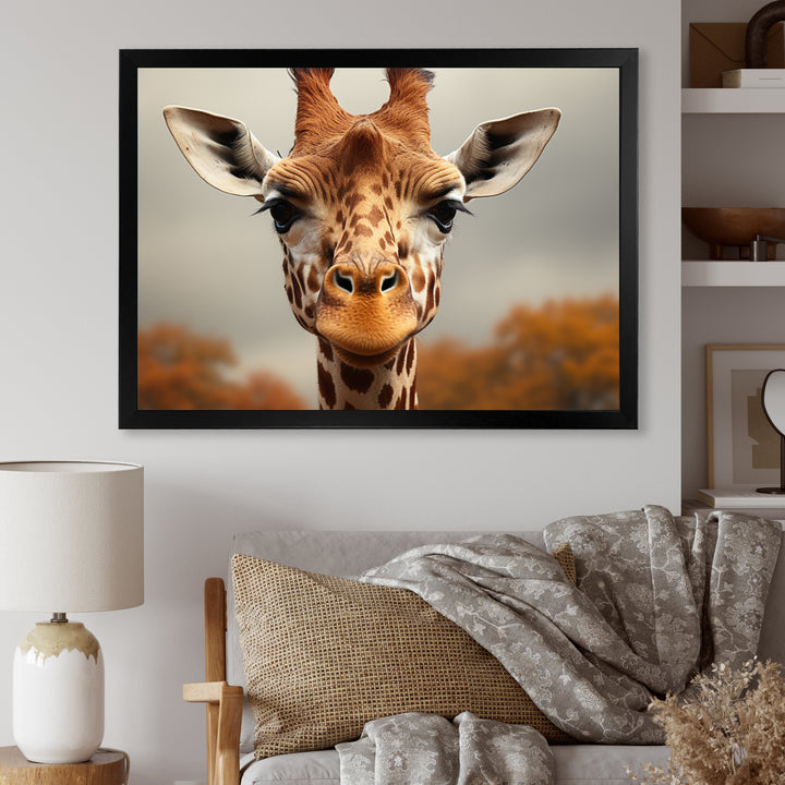 Giraffe Gentle Portrait - Giraffe Bedroom Wall Art
