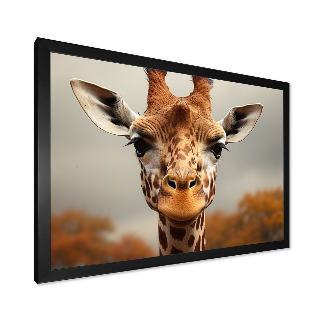 Giraffe Gentle Portrait - Giraffe Bedroom Wall Art