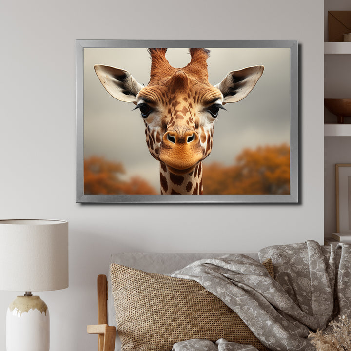 Giraffe Gentle Portrait - Giraffe Bedroom Wall Art