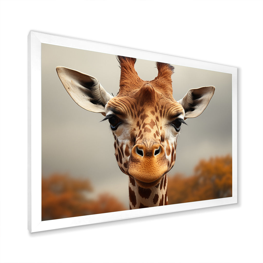 Giraffe Gentle Portrait - Giraffe Bedroom Wall Art