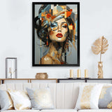 Glam Harmonious Cubist Woman Portrait I - Fashion Canvas Wall Art