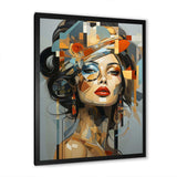 Glam Harmonious Cubist Woman Portrait I - Fashion Canvas Wall Art