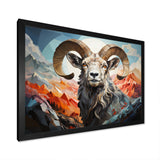 Goat Mountain Guardian Geometric - Gray Goat Wall Art