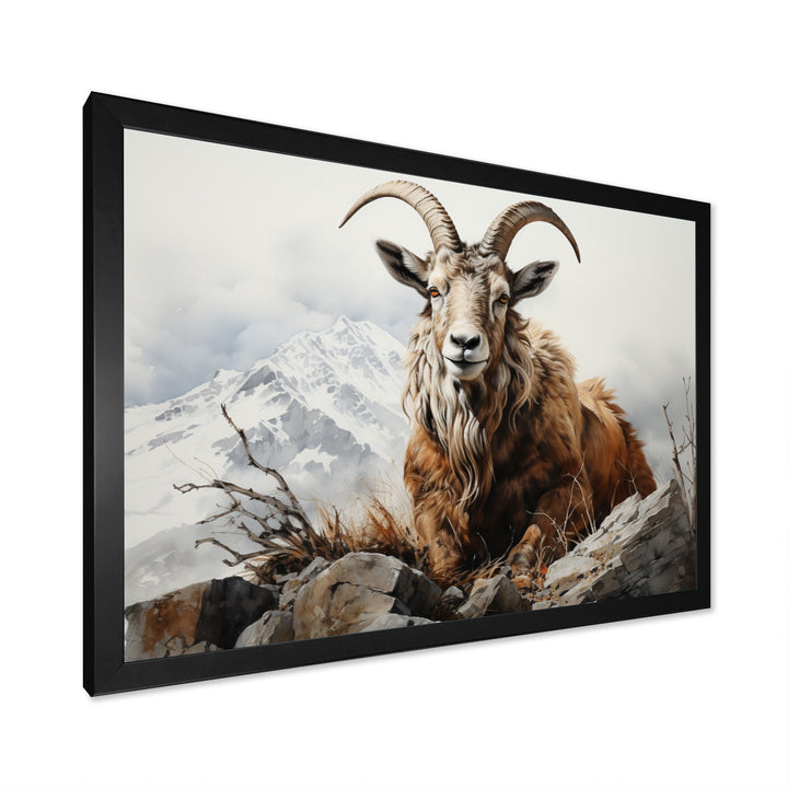 Goat Mountain Majesty - Goat Framed Canvas Art