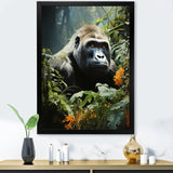 Gorilla In Jungle - Gorilla Living Room Wall Art