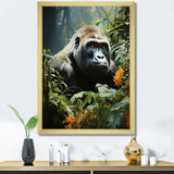 Gorilla In Jungle - Gorilla Living Room Wall Art