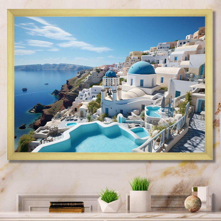 Greece Santorini Dreams I - Landscapes Canvas Wall Art