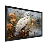 White Peach Heron Herons Haven - Animals Canvas Wall Art