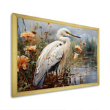 White Peach Heron Herons Haven - Animals Canvas Wall Art