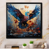 Heron Majestic Wings Pointillism - Teal Heron Wall Art