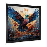 Heron Majestic Wings Pointillism - Teal Heron Wall Art