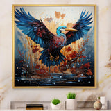 Heron Majestic Wings Pointillism - Teal Heron Wall Art