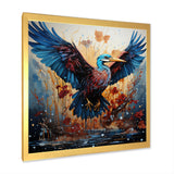 Heron Majestic Wings Pointillism - Teal Heron Wall Art