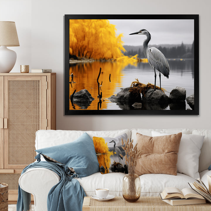 Heron Silent Waters - Heron Bedroom Wall Art