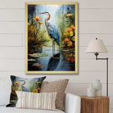 Heron Silent Waters Pointillism I - Animals Canvas Wall Art