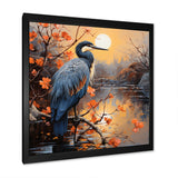 Heron Waterside Serenade Pointillism - Heron Wall Art Prints