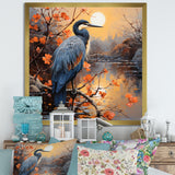 Heron Waterside Serenade Pointillism - Heron Wall Art Prints