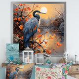 Heron Waterside Serenade Pointillism - Heron Wall Art Prints
