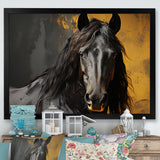 Yellow Horse Bold Elegance - Horse Living Room Wall Art