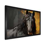 Yellow Horse Bold Elegance - Horse Living Room Wall Art