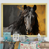 Yellow Horse Bold Elegance - Horse Living Room Wall Art