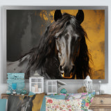 Yellow Horse Bold Elegance - Horse Living Room Wall Art