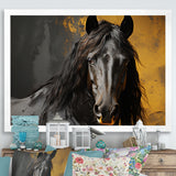 Yellow Horse Bold Elegance - Horse Living Room Wall Art