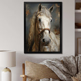 White Horse Equestrian Duality II - Animals Canvas Wall Art