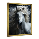 White Horse Fierce Intensity - Horse Wall Art Prints