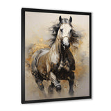 Beige Horse Golden Equestrian Pointillism - Animals Canvas Wall Art