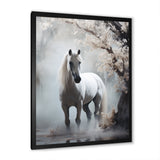 Grey Horse Mystical Encounter - Horse Canvas Wall Art