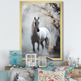 Grey Horse Mystical Encounter - Horse Canvas Wall Art