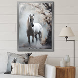 Grey Horse Mystical Encounter - Horse Canvas Wall Art