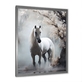 Grey Horse Mystical Encounter - Horse Canvas Wall Art