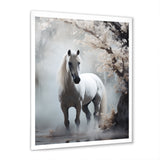 Grey Horse Mystical Encounter - Horse Canvas Wall Art