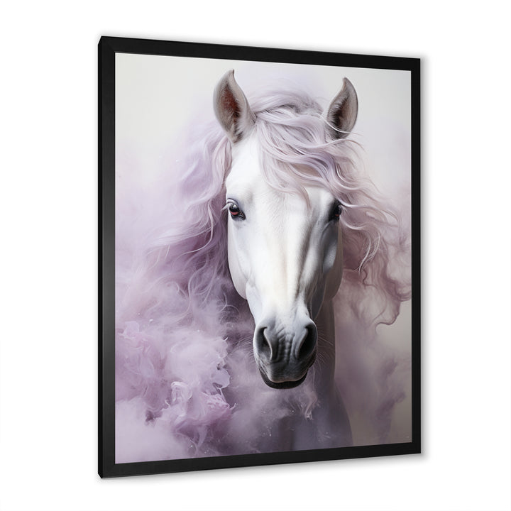 Pink White Horse Contours - Horse Wall Art Prints