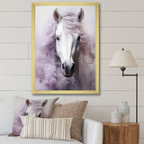 Pink White Horse Contours - Horse Wall Art Prints