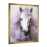 Pink White Horse Contours - Horse Wall Art Prints